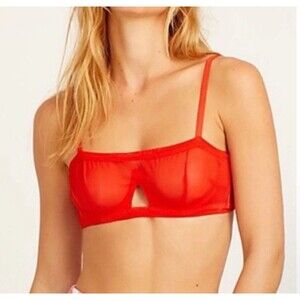 NWT We are HAH by Free People Wired Bra 30-38D Blood Orange